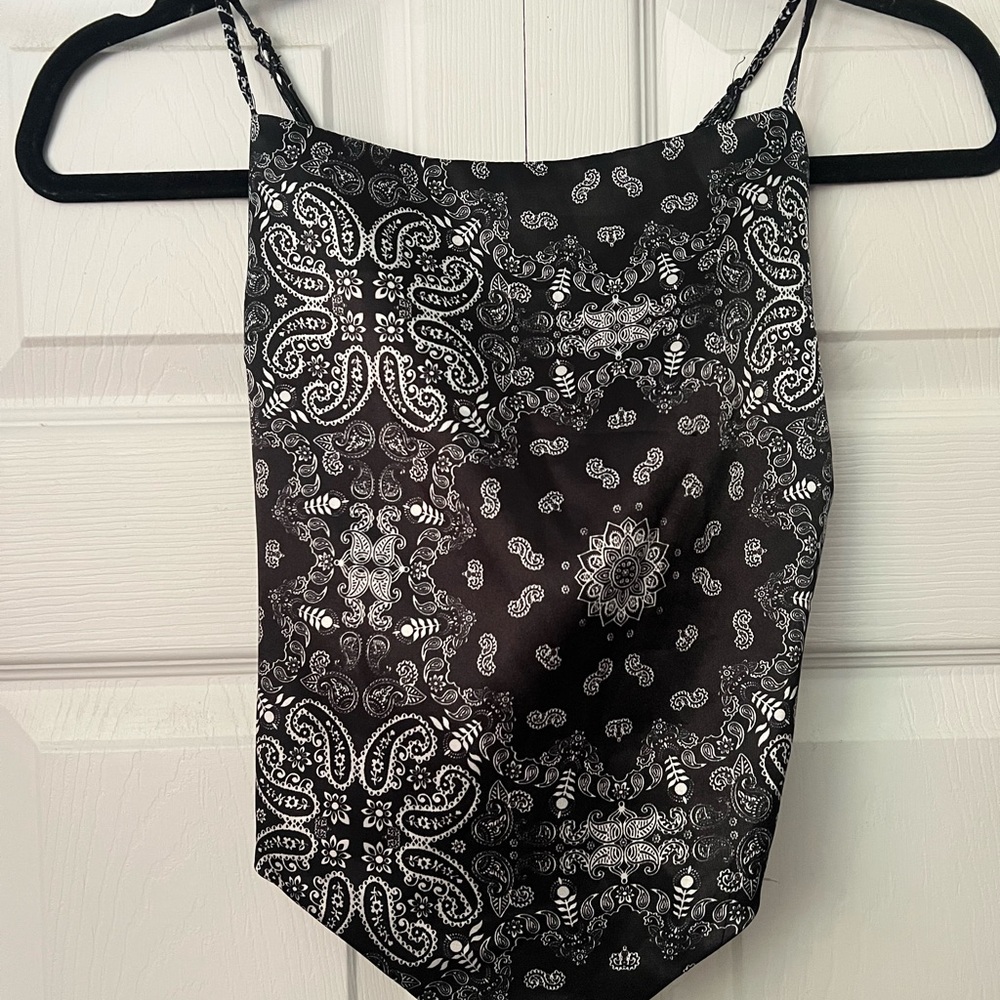 bandana tie back cami top - size large